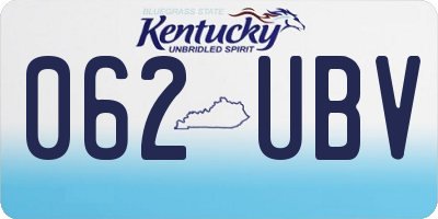 KY license plate 062UBV