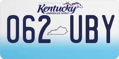 KY license plate 062UBY