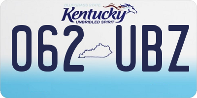 KY license plate 062UBZ
