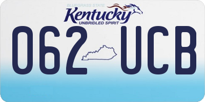 KY license plate 062UCB