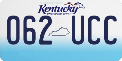 KY license plate 062UCC