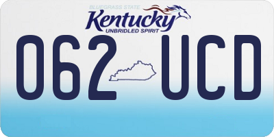 KY license plate 062UCD