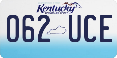 KY license plate 062UCE