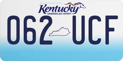 KY license plate 062UCF