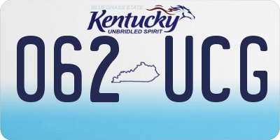 KY license plate 062UCG
