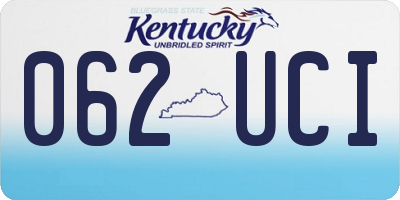 KY license plate 062UCI