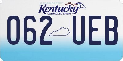 KY license plate 062UEB