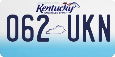 KY license plate 062UKN