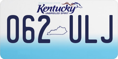 KY license plate 062ULJ