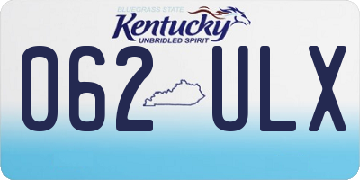 KY license plate 062ULX