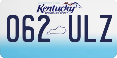 KY license plate 062ULZ