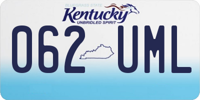 KY license plate 062UML
