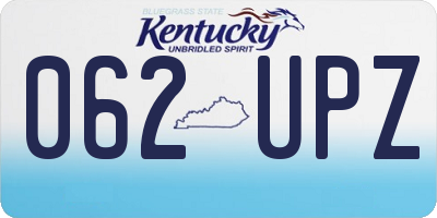 KY license plate 062UPZ