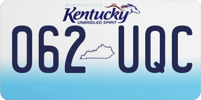 KY license plate 062UQC