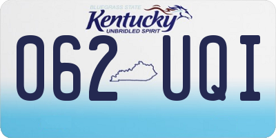 KY license plate 062UQI