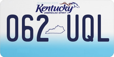 KY license plate 062UQL