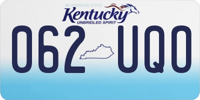 KY license plate 062UQO