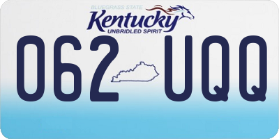 KY license plate 062UQQ