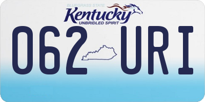 KY license plate 062URI
