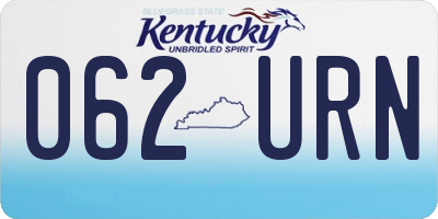 KY license plate 062URN
