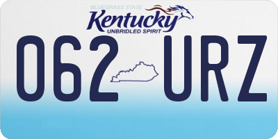 KY license plate 062URZ
