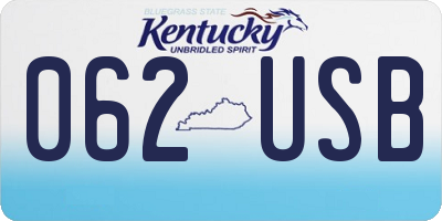 KY license plate 062USB