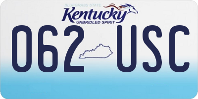 KY license plate 062USC