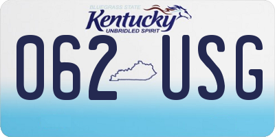 KY license plate 062USG