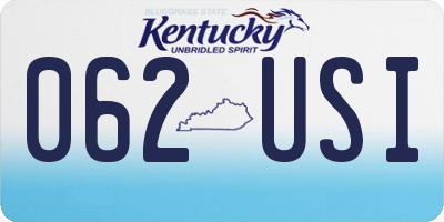 KY license plate 062USI