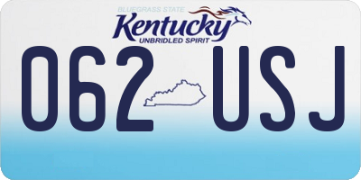 KY license plate 062USJ