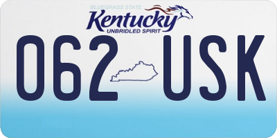 KY license plate 062USK