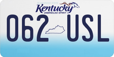 KY license plate 062USL