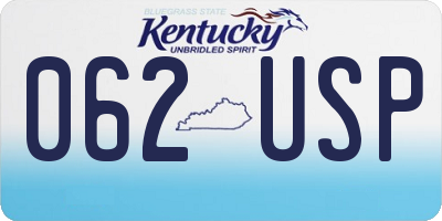 KY license plate 062USP