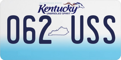 KY license plate 062USS