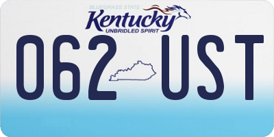 KY license plate 062UST