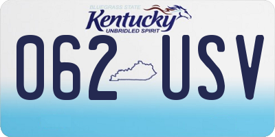 KY license plate 062USV