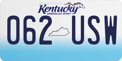 KY license plate 062USW