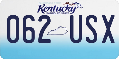 KY license plate 062USX