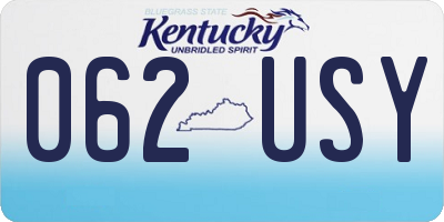 KY license plate 062USY