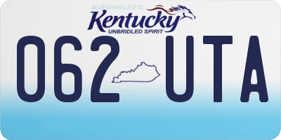 KY license plate 062UTA