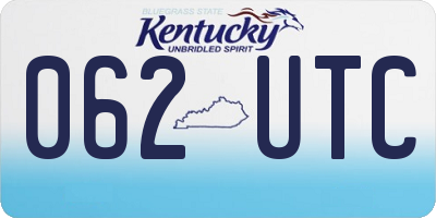 KY license plate 062UTC