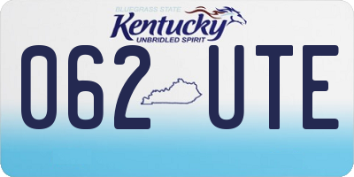 KY license plate 062UTE