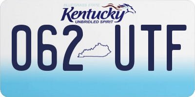KY license plate 062UTF