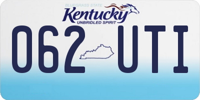 KY license plate 062UTI