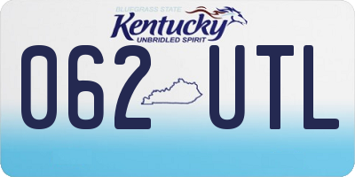 KY license plate 062UTL
