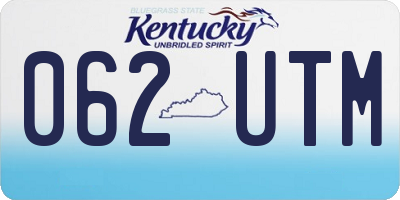 KY license plate 062UTM