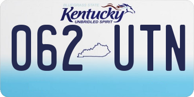 KY license plate 062UTN