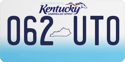 KY license plate 062UTO
