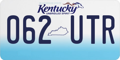 KY license plate 062UTR