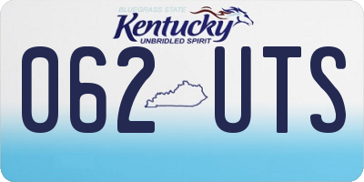 KY license plate 062UTS